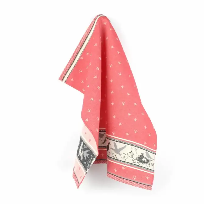 Bunzlau Castle Birds theedoek 65x65 Red
