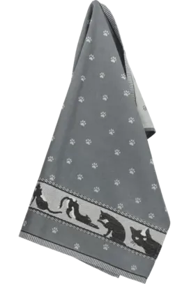 Bunzlau Castle Cats theedoek 65x65 Anthracite