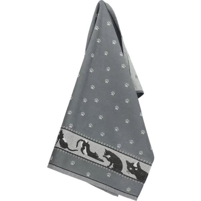 Bunzlau Castle Cats theedoek 65x65 Anthracite