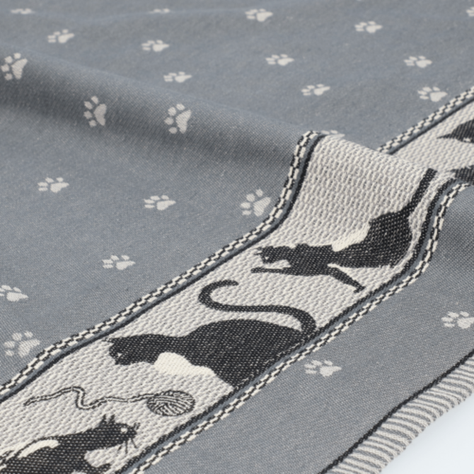 Bunzlau Castle Cats theedoek 65x65 Anthracite