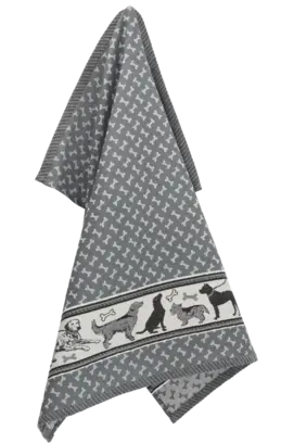 Bunzlau Castle Dogs theedoek 65x65 Anthracite