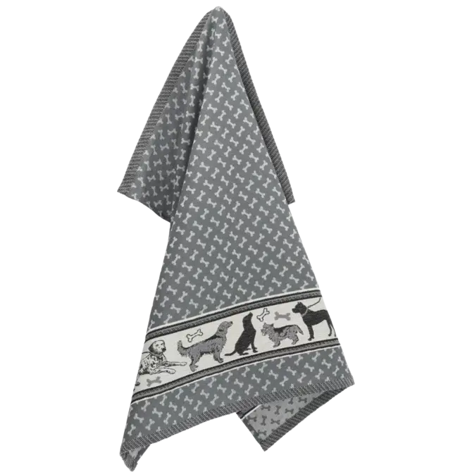 Bunzlau Castle Dogs theedoek 65x65 Anthracite