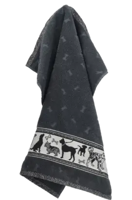 Bunzlau Castle Keukendoek Dogs Anthracite