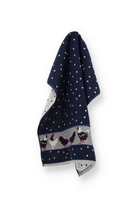Bunzlau Castle Keukendoek Chickens Dark Blue