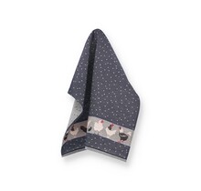 Bunzlau Castle Theedoek Chickens Dark Blue