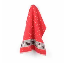 Bunzlau Castle Chickens keukendoek 53x60 Red