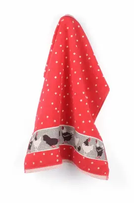 Bunzlau Castle Chickens keukendoek 53x60 Red