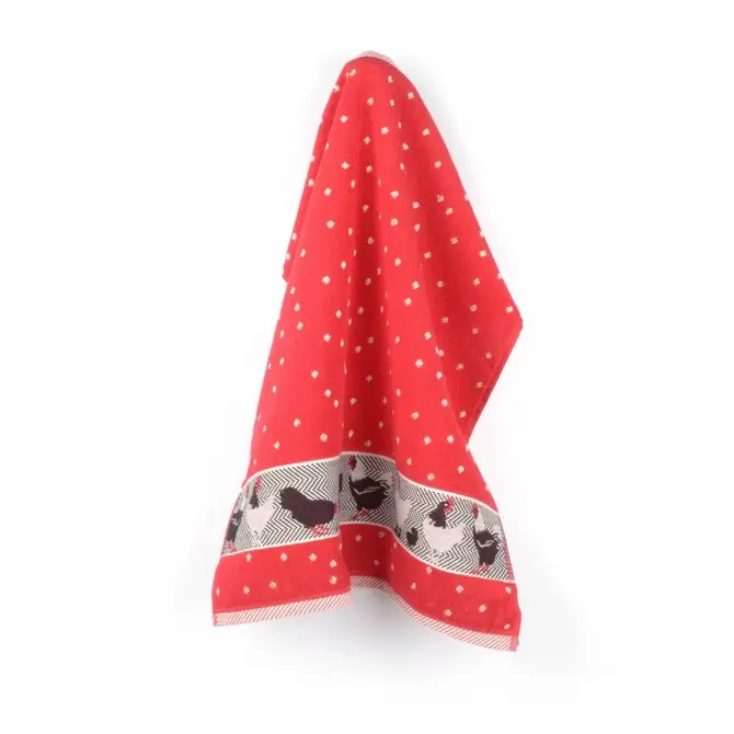 Bunzlau Castle Chickens keukendoek 53x60 Red