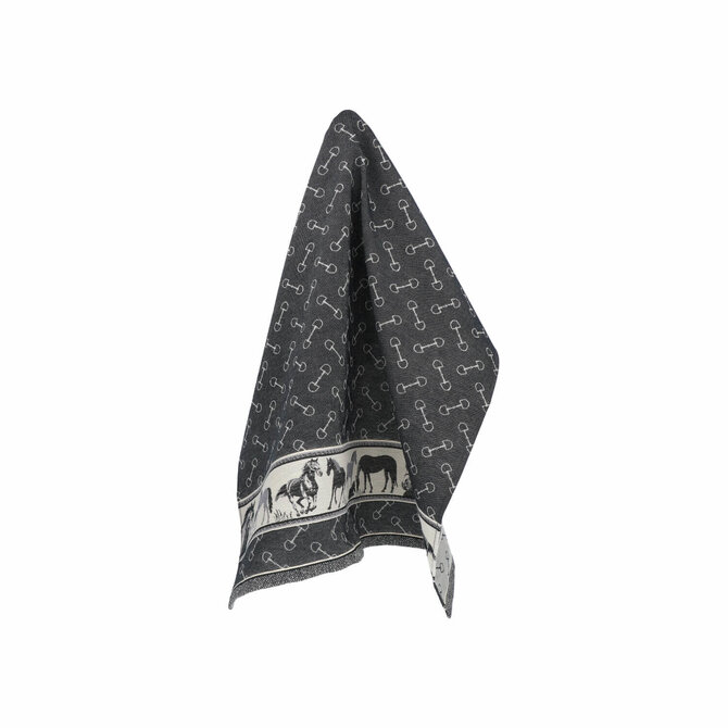 Bunzlau Castle Horse theedoek 65x65 Black Bunzlau Castle Horse theedoek 65x65 Black