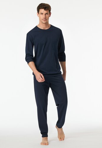 Schiesser Schiesser Pyjama Long dark blue 182197 52/L afbeelding