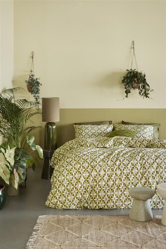 Beddinghouse Mae dekbedovertrek - Tweepersoons - 200x200/220 - Groen