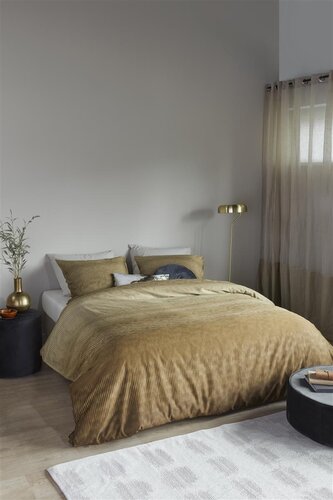 Beddinghouse Beddinghouse Dekbedovertrek Lexi Goud 260x200/220 cm afbeelding