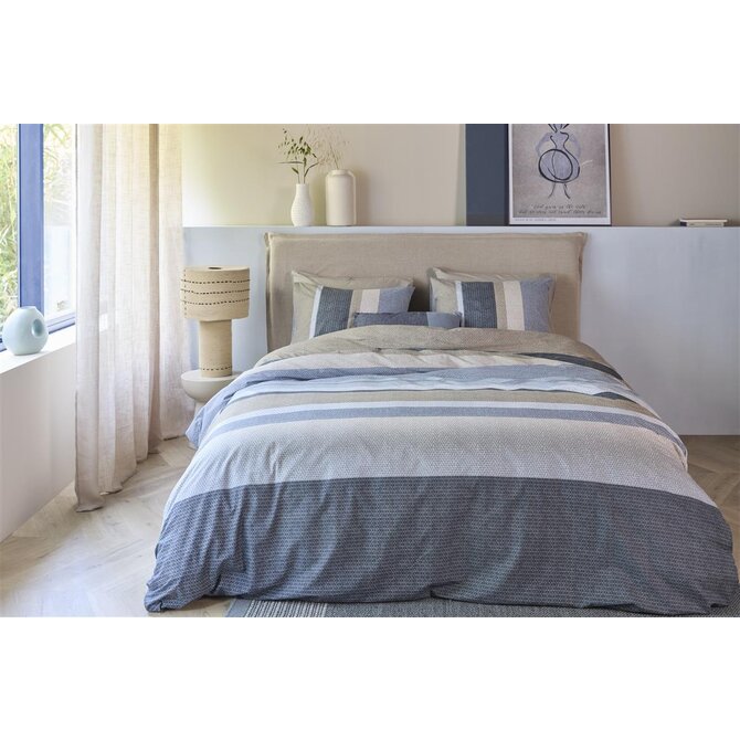 Beddinghouse Dekbedovertrek Jorren Blauw Grijs 260x200/220 cm