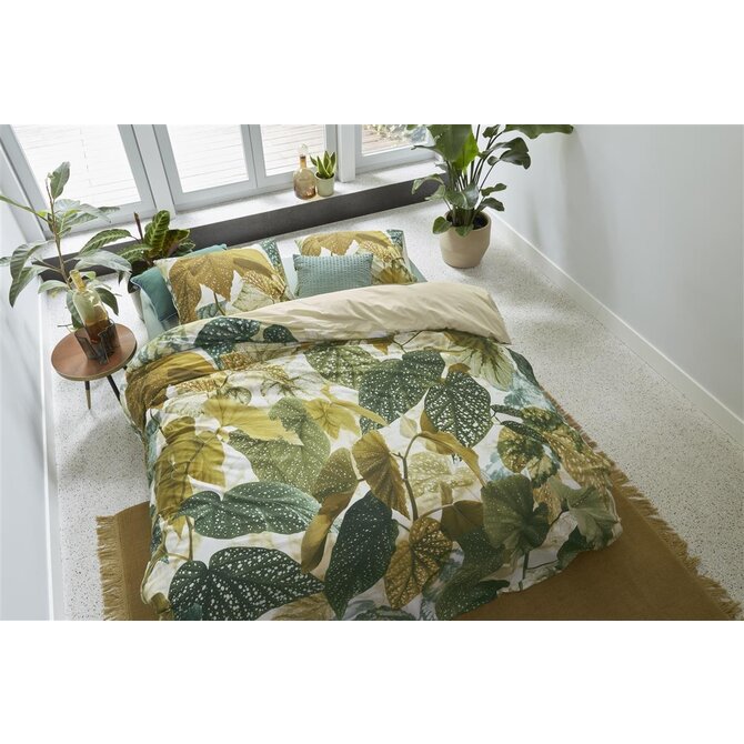 Beddinghouse Dekbedovertrek Begonia Olijfgroen 240x200/220 cm Beddinghouse Dekbedovertrek Begonia Olijfgroen 240x200/220 cm