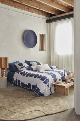 VTwonen dekbedovertrek Moons - Indigo 200x200/220 cm