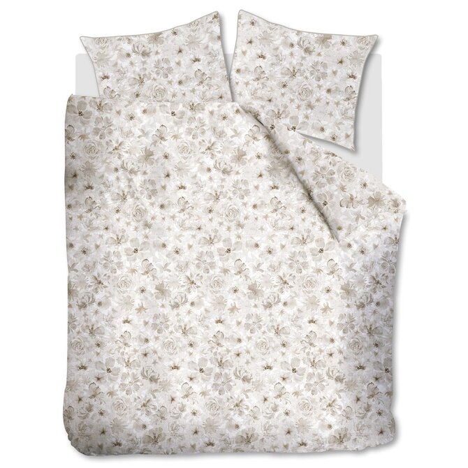 Riviera Maison Dekbedovertrek Flowing Flowers - Zand 140x200/220 cm