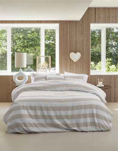 Rivièra Maison Riviera Maison Kussensloop Striped - Zand 60x70 cm afbeelding