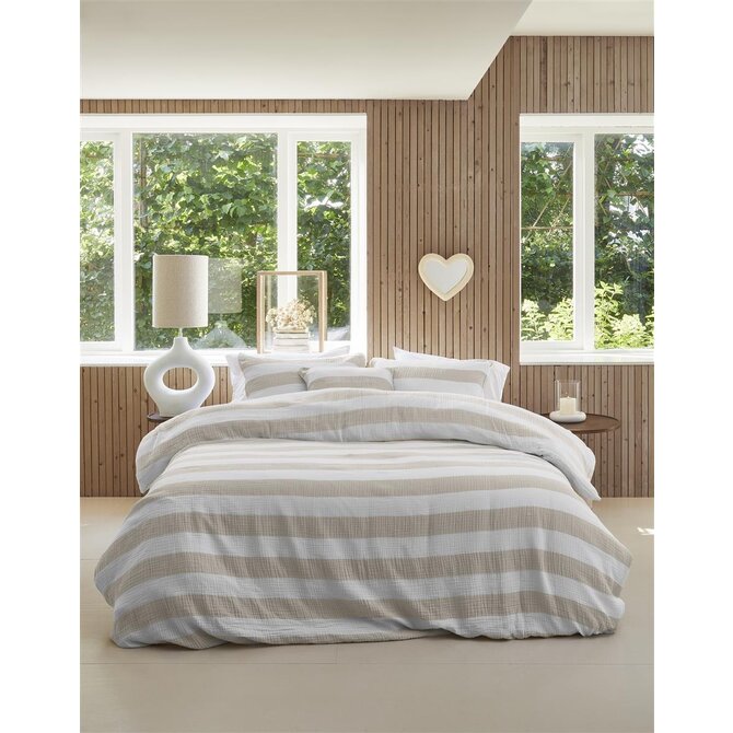 Riviera Maison Kussensloop Striped - Zand 60x70 cm