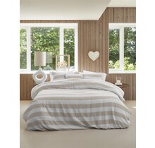 Riviera Maison Dekbedovertrek Striped - Zand 200x200/220 cm