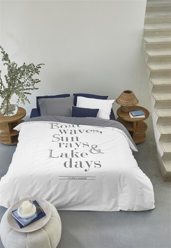 Rivièra Maison Riviera Maison Dekbedovertrek Lake Days - Marineblauw 260x200/220 cm afbeelding