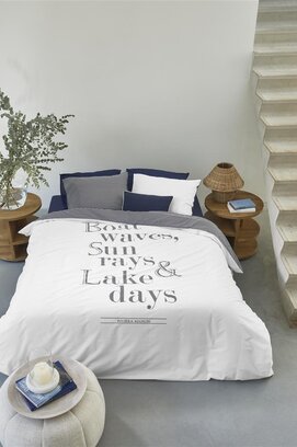 Riviera Maison Dekbedovertrek Lake Days - Marineblauw 240x200/220 cm