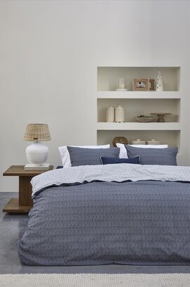 Riviera Maison Dekbedovertrek Twisted - Blauw 260x200/220 cm