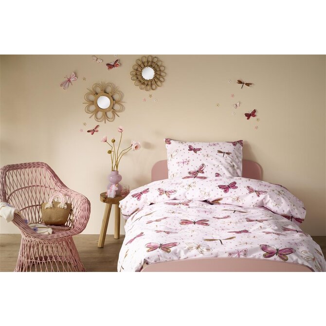 Beddinghouse x Hanneke de Jager Dekbedovertrek Butterfly Away - Roze 140x200 cm Beddinghouse x Hanneke de Jager Dekbedovertrek Butterfly Away - Roze 140x200 cm