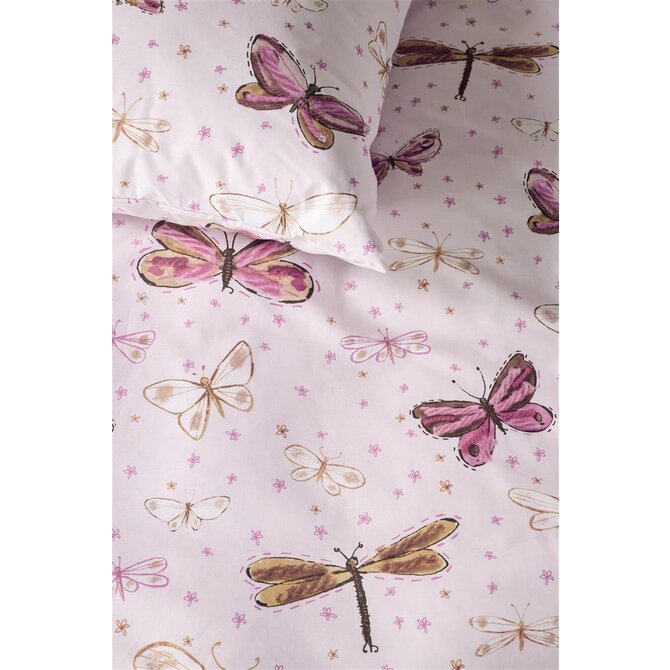 Beddinghouse x Hanneke de Jager Dekbedovertrek Butterfly Away - Roze 140x200 cm Beddinghouse x Hanneke de Jager Dekbedovertrek Butterfly Away - Roze 140x200 cm
