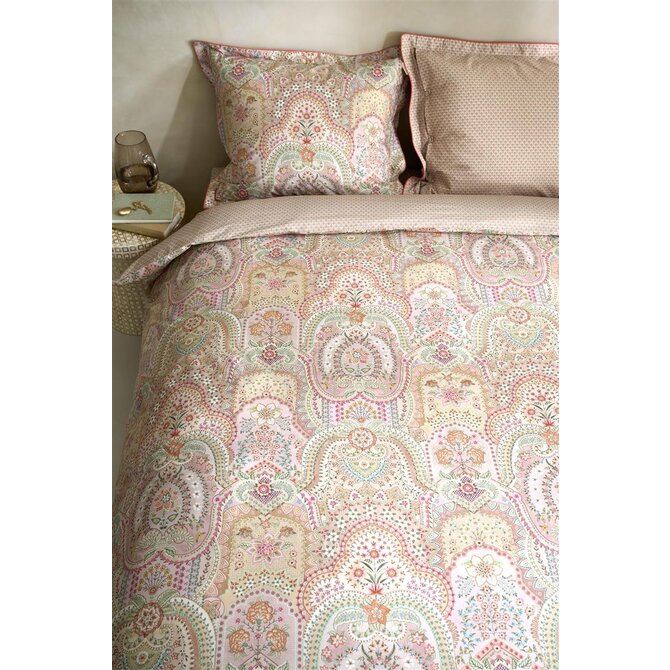 Pip Studio Dekbedovertrek Jabali Flower - Koraalrood 260x200/220 cm