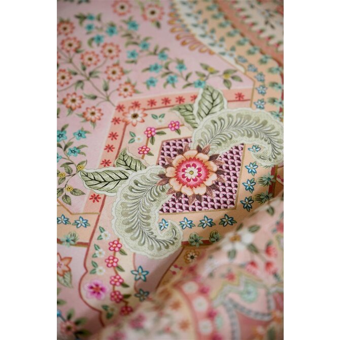 Pip Studio Dekbedovertrek Jabali Flower - Koraalrood 260x200/220 cm