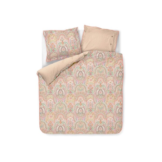 Pip Studio Dekbedovertrek Jabali Flower - Koraalrood 260x200/220 cm