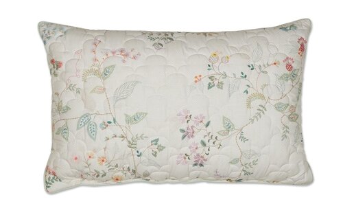Pip Studio Pip Studio Kili Flower Quilted Cushion - Wit 45x70 cm