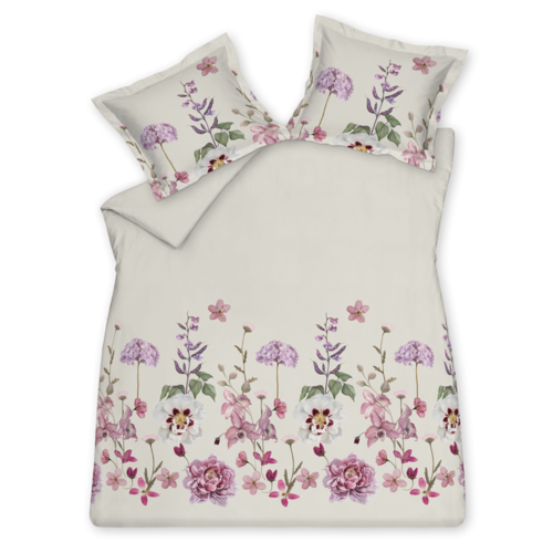 Vandyck Vandyck Dekbedovertrek VIOLET GARDEN offwhite 1-persoons (140x200/220 ) afbeelding