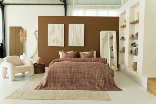 Kayori Kayori Sunai Dekbedovertrek Katoensatijn 140x200/220 Caramel afbeelding