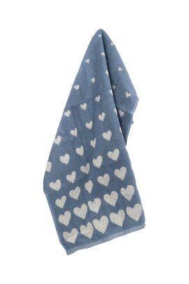 Bunzlau Castle Keukendoek Hearts Grey-Blue
