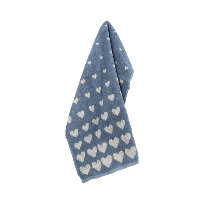 Bunzlau Castle Keukendoek Hearts Grey-Blue