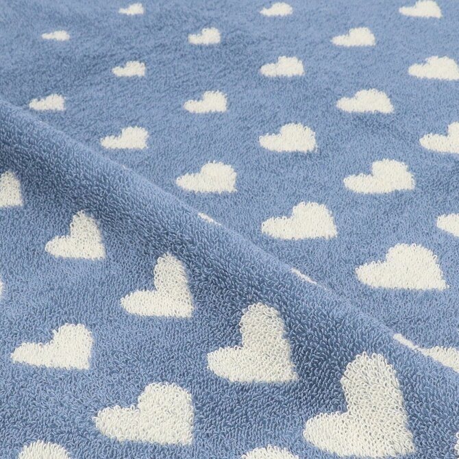 Bunzlau Castle Keukendoek Hearts Grey-Blue