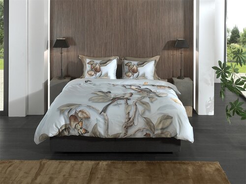Heckettlane Dekbedovertrek Daina - Dekbed met instopstrook - Blauw - 100% Katoen-Satijn - Dieren - 140x220 + 1 sloop 60/70 cm