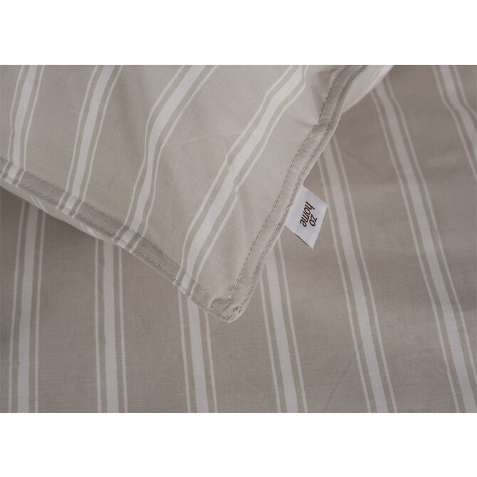 Zohome Righe di Percalle Dekbedovertrek 240x200/220 Light Taupe Zohome Righe di Percalle Dekbedovertrek 240x200/220 Light Taupe