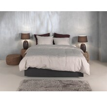 Zohome Righe di Percalle Dekbedovertrek 140x200/220 Light Taupe