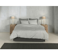 Zohome Righe di Percalle Dekbedovertrek 200x200/220 Northern Grey