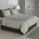 Zohome Zohome Righe di Percalle Dekbedovertrek 200x200/220 Smokey Green
