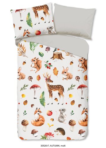 Good Morning Good Morning kids Dekbedovertrek nr.30526 flanel Autumn multi 140x200/220 afbeelding