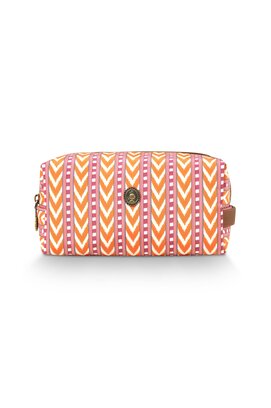Pip Studio Coco Cosmetic Bag Medium Samba Stripe Orange 21.5x10x10.5cm