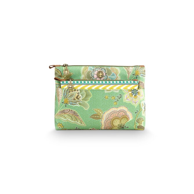 Pip Studio Caryn Cosmetic Bags Combi Matata Green 26x7.5x18cm/22x1x13cm Pip Studio Caryn Cosmetic Bags Combi Matata Green 26x7.5x18cm/22x1x13cm