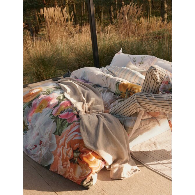 Vandyck Dekbedovertrek FLEUR FESTIVE cream tan 1-persoons (140x200/220 )