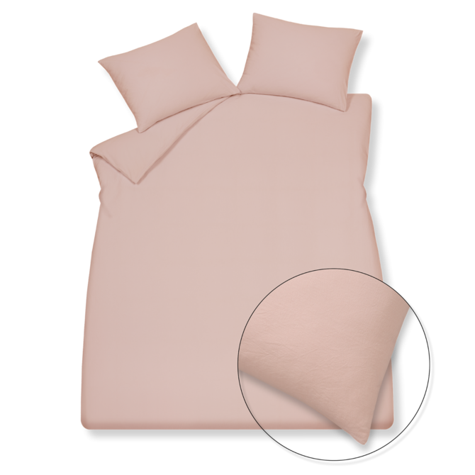 Vandyck Dekbedovertrek PURE 66 cotton hemp sepia pink        1-persoons (140x200/220 )