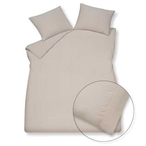 Vandyck Vandyck Dekbedovertrek PURE 07 YD W.BAND stone Lits-jumeaux XL (260x240 ) afbeelding