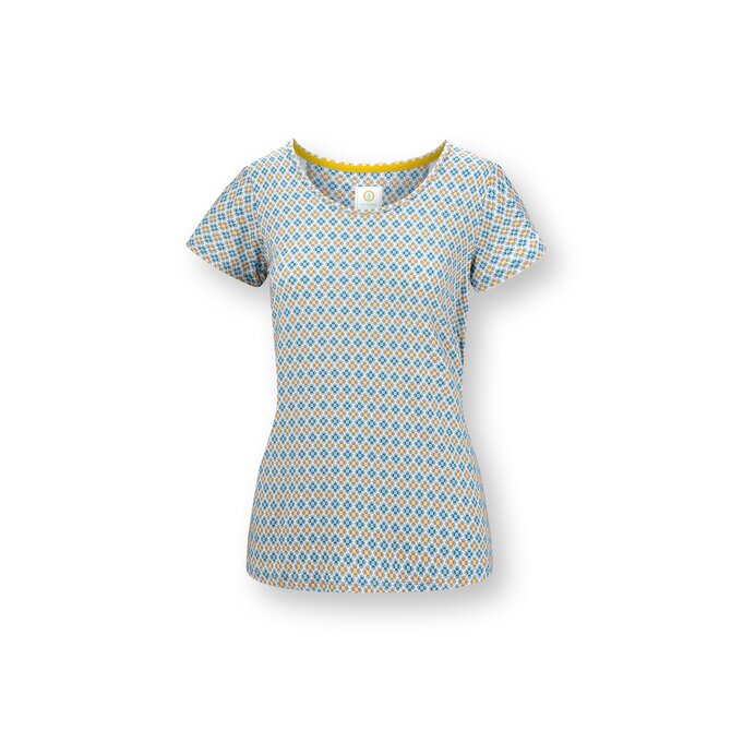Pip Studio Tilly Short Sleeve Top Mojo Blue XL