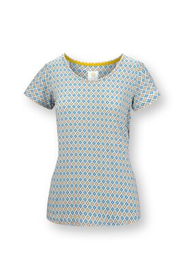 Pip Studio Tilly Short Sleeve Top Mojo Blue L
